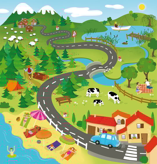 Illustration pour puzzle Celda et Asco enfant aplat de couleurs