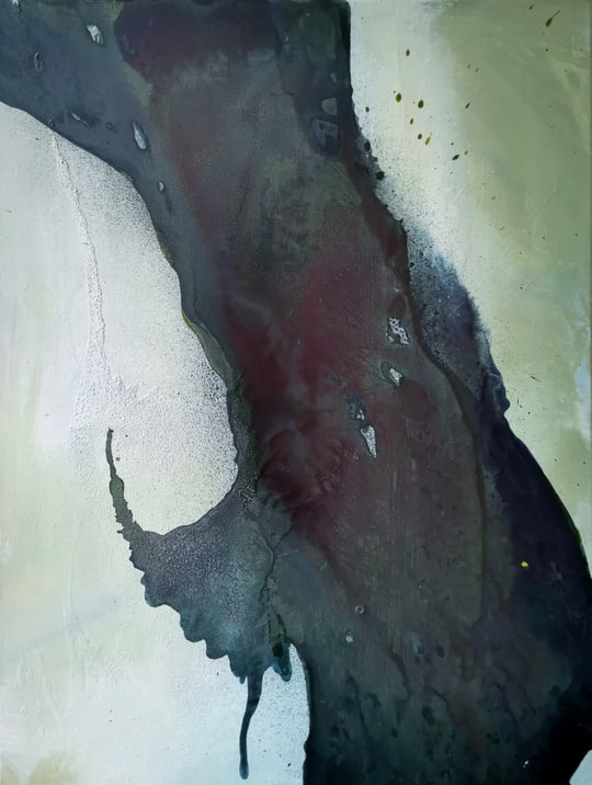 Pigmente, Tusche, Acryl auf Leinwand  80 x 60 cm