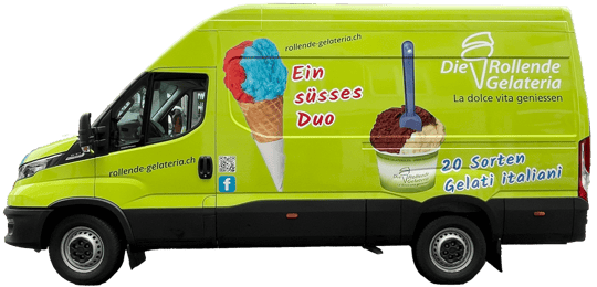 Fahrzeugbeschriftung gstalten lassen. Beispiel: Die Rollende Gelateria