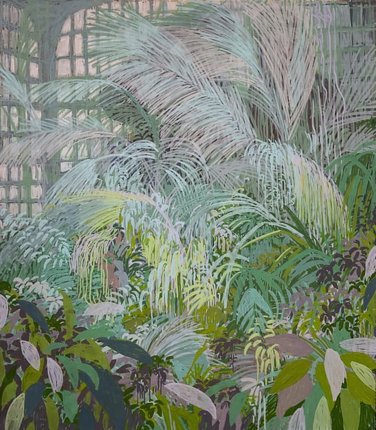 Asta Rode, Kew Garden, Acrylstift auf Leinwand, 70x90 cm, 2024
