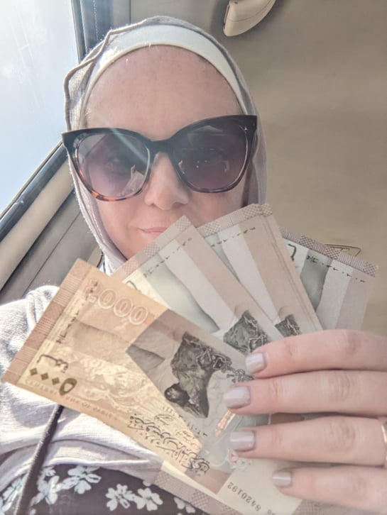 Auf jordanischer Seite kann man noch Geld eintauschen