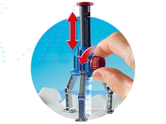 Besonderheiten im Playmobil Paket 9056 ist eine funktionierende Bohrer, er wird über den seitlichen Drehknopf bedient.