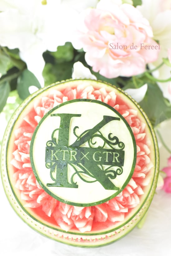 カービング　スイカ　メロン　教室　フルーツ　彫刻　大阪　オーダー　習い事　誕生日プレゼント　結婚式　カッティング　ソープ