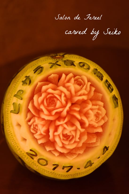 カービング　スイカ　教室　フルーツ　彫刻　大阪　オーダー　習い事