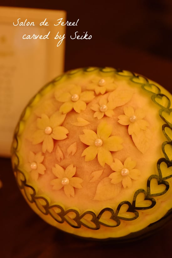 カービング　スイカ　教室　フルーツ　彫刻　大阪　オーダー　習い事