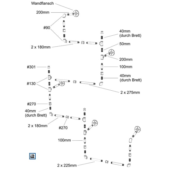 DIY Bauanleitung Rohrmöbel Wandregal