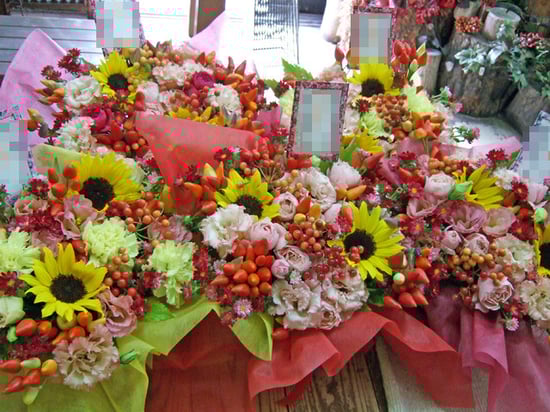 発表会祝フラワーアレンジ