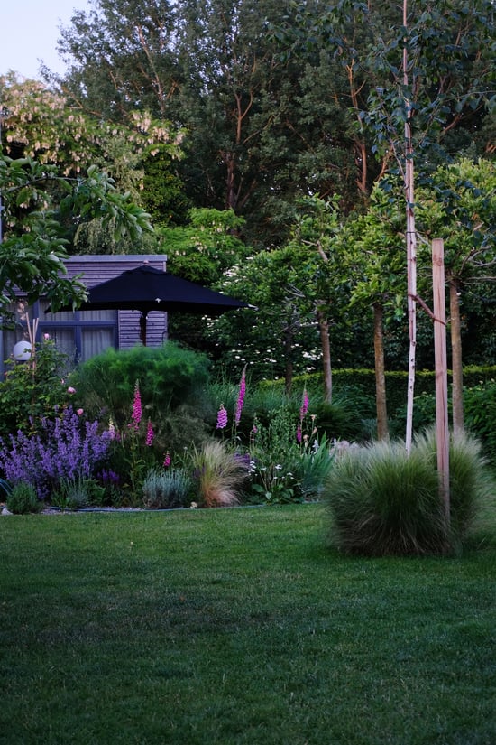 dieartigeGARTEN // Kiesbeet vor den Südterrassen mit Katzenminze, Fenchel, Lavendel, Salbei + Fingerhut