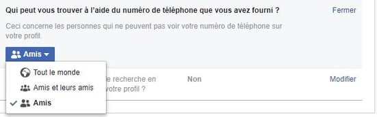Facebook numéro de téléphone