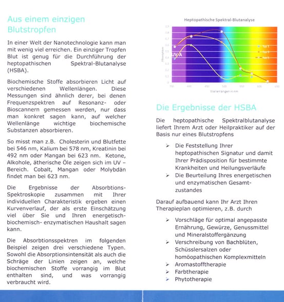 Heptopathische Spektral-Blutanalyse, Anurag M. Morrison, Praxis Bodycare, Rombach - Aarau