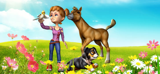 Header 3in1: Meine Tierschule + Mein Westernpferd + Meine Tierpension – Tapsige Tierbabys