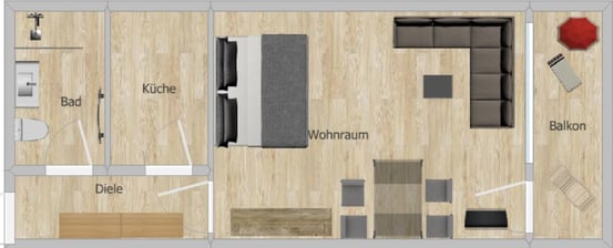 Ferienwohnung A14 - Großer gemütlicher Wohnbereich zum wie zu Hause fühlen
