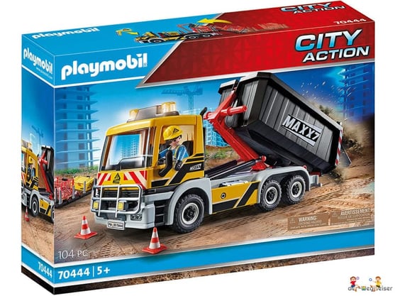 Bei einer Bestellung im Onlineshop von „der-Wegweiser“ erhalten Sie das Paket „Playmobil City Action LKW mit Wechselaufbau 70444“. 