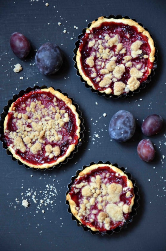 Pflaumen-Streusel-Tartes (vegan)