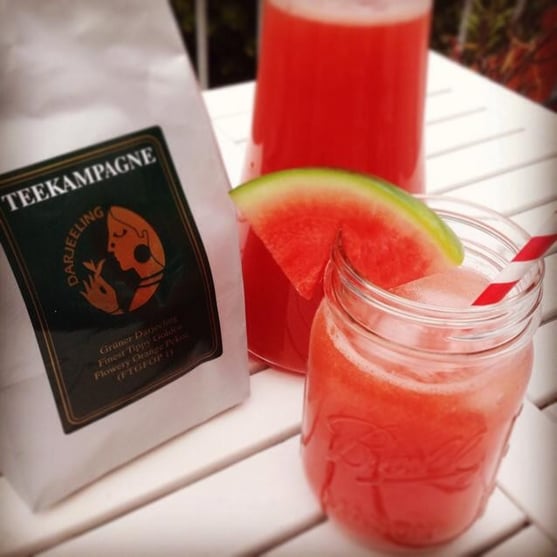 Grüner Wassermelonen-Eistee, vegan