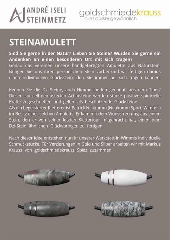 Steinamulett, Steinschmuck, Schmuck aus Stein