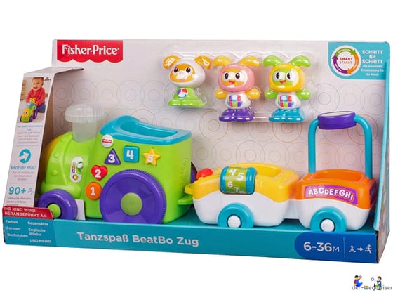 Bei der Bestellung im Onlineshop der-Wegweiser erhalten Sie ein Fisher-Price Paket mit einem "Tanzspass Beatbo Zug".