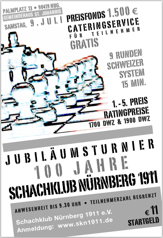 Anzeige Jubiläumsturnier im Schachmagazin Rochade Europa