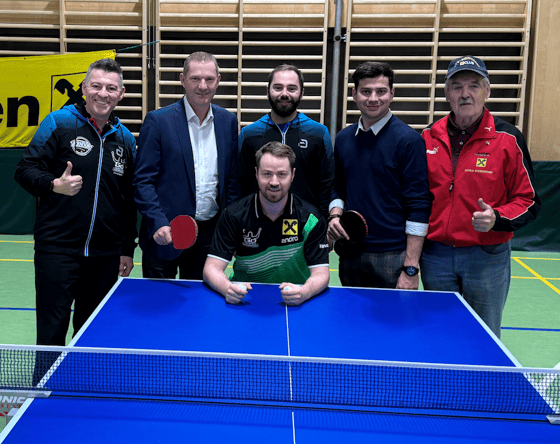 Sportbegeistert: Obmann Albert Wilder, Bürgermeister Ernst Kreuzinger, Obmann-Stv. Martin Kinslechner, Kassier-Stv. Michael Kufmüller, Vizebürgermeister Marcus Dostal und Obmann-Stv. Helmut Faltinger.