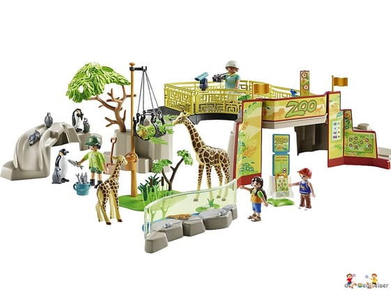 Besonderheiten: Ein weitläufiger Zoo mit verschiedenen Gehegen, einer Brücke und Aussichtspunkten.