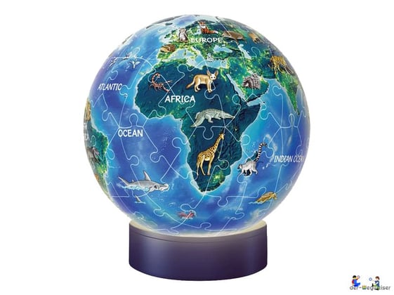 Im Paket Ravensburger Puzzle sind 72 Kunststoff-Puzzleteile mit einer Anleitung enthalten.