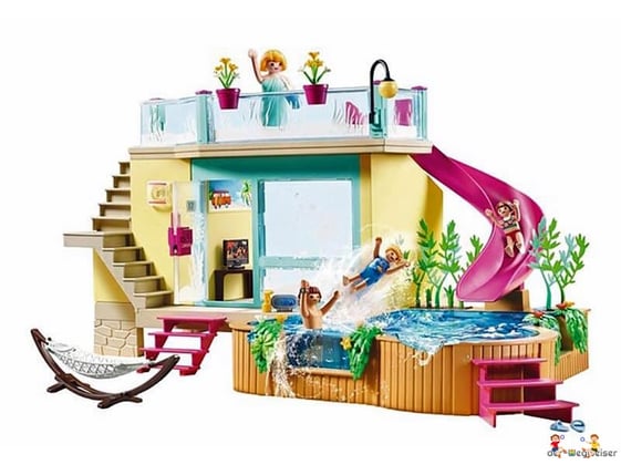Die Besonderheiten im Playmobil Paket 70435 ist ein grosser Bungalow mit integrierter Rusche.