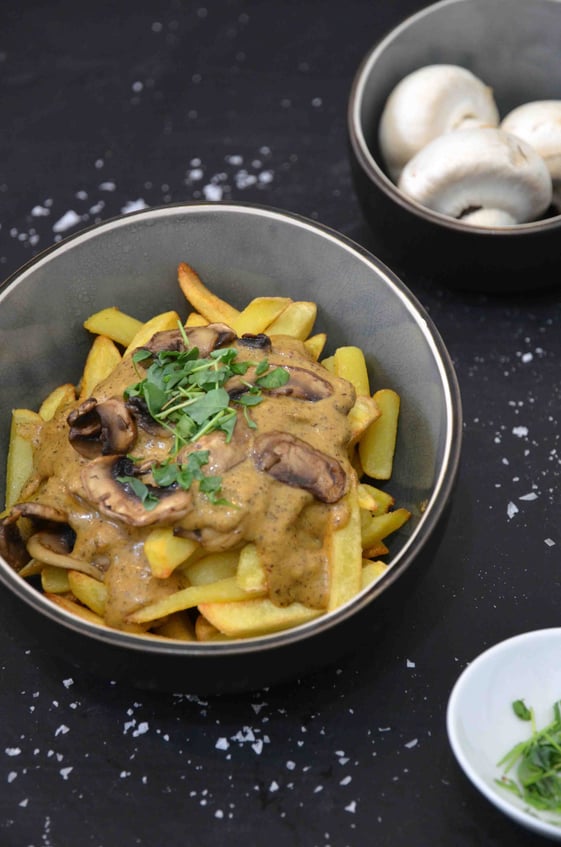 Pommes nach Bœuf Stroganoff Art mit Lapsang Souchong