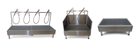 Stiefelwaschplätze ohne Bodenbürsten