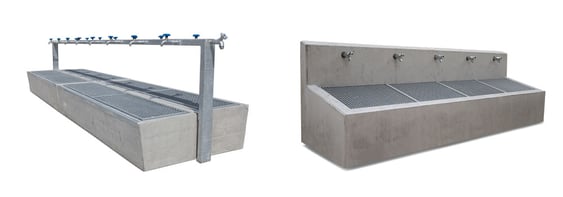 Schuhwaschanlagen aus Beton