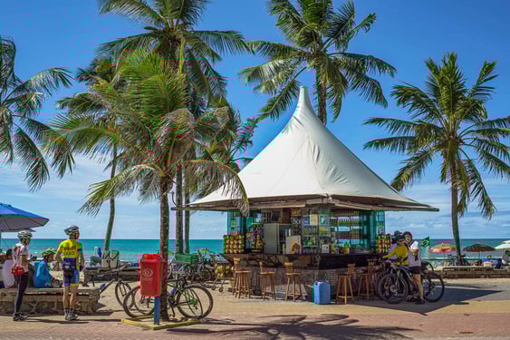 uferpromenade, kiosk, boa viagem, recife, brasilien, strand, gute reise, strand urlaub, städtereise, strandleben, brasilien reise