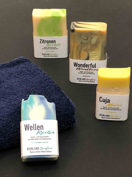 Reinland Seifen: Wellenreiter, Cuja Mara, Wonderful Woodland und Zitronensorbet