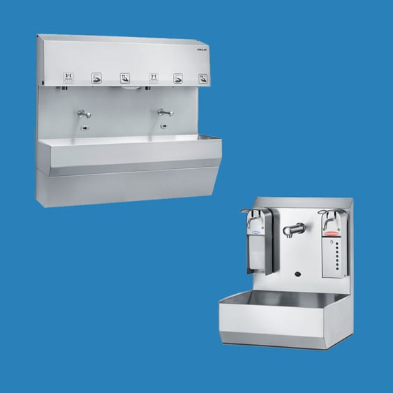 Hand washing machines and disinfection