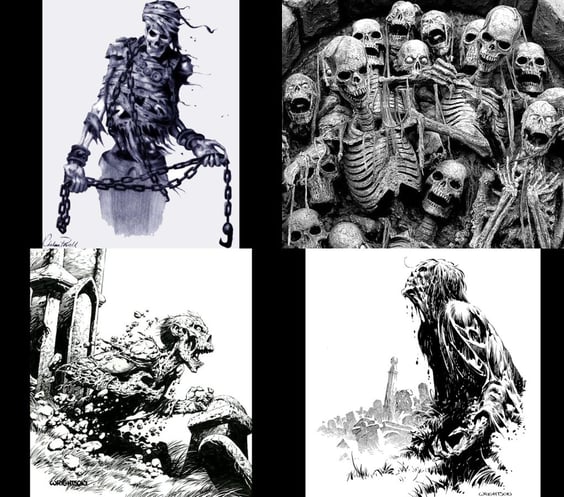 Die Untoten Skelette und Ghoule