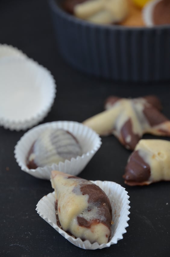 Meeresfrüchte-Nougat-Pralinen