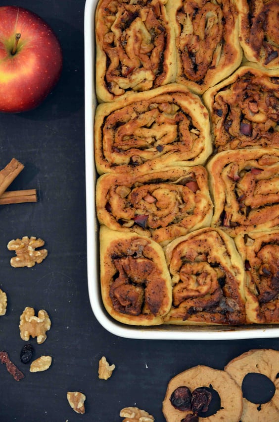 Gefüllte Zimtschnecken, vegan