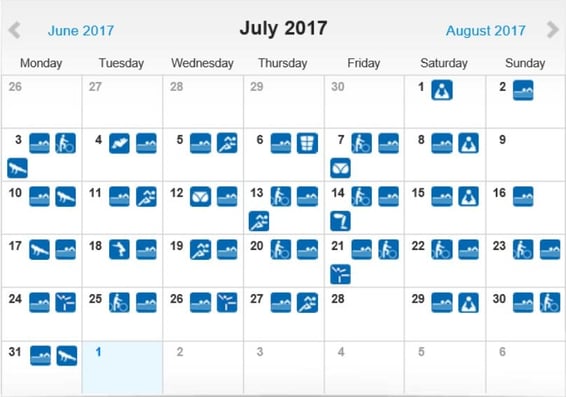 freaky routine, tägliche Übungen, Projekt 100, runtastic, Statistik Juli 2017