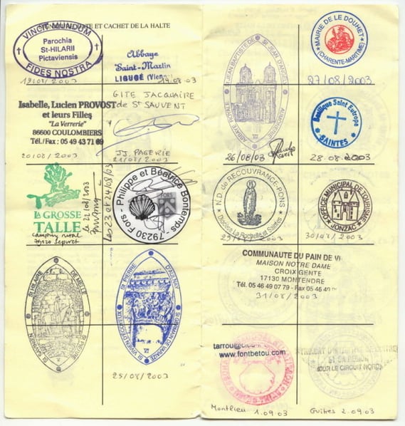 Credencial au départ de Saint Hilaire à Poitiers