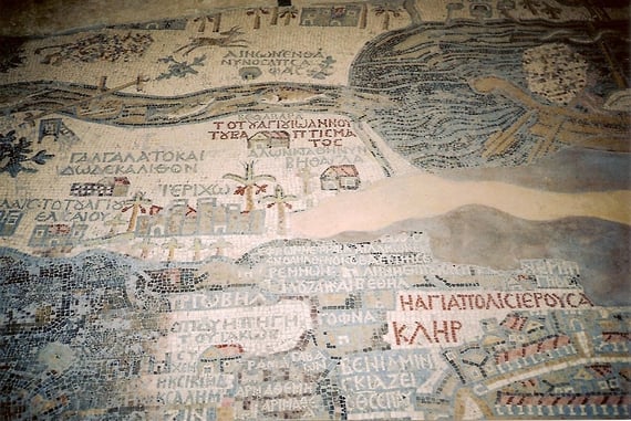 Mosaikböden in der Kirche St.Georg auf dem Berg Nebo.