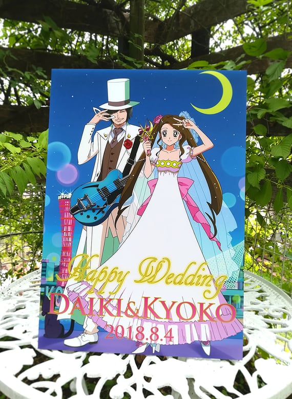 少女漫画風似顔絵ウェルカムボード