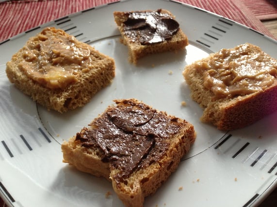 Nutella auf 12 und 6 Uhr