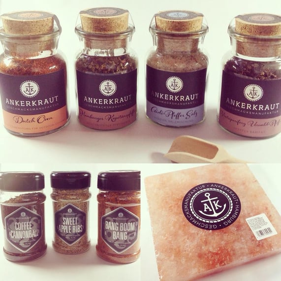 Ankerkraut stellt großartige Gewürzmischungen her; die Gläser und große Salzblöcke für den Grill oder den Ofen sind dabei ein besonderer Clou.
