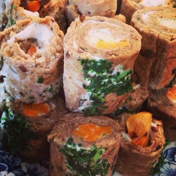 Toastbrot-Sushi, vegan