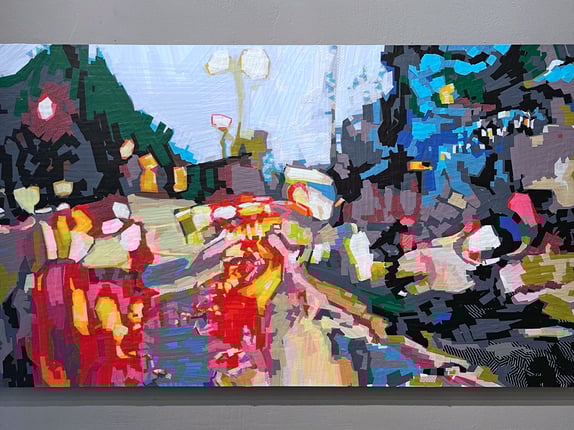 Tape Art von Evi Kupfer in der Galerie raum für zeitgenössische kunst . laurentiu feller in Nürnberg