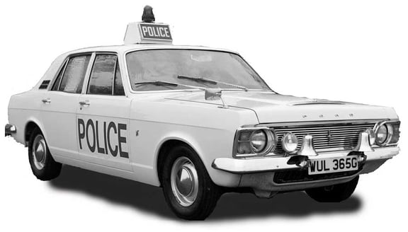 Early 1970s Ford Zephyr police car - decorative picture 