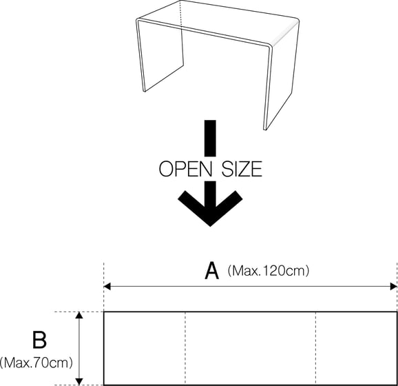 Acrylic open size diagram