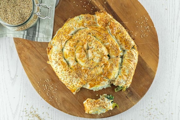 Börek mit Spinat aus dem Dampfgarer.