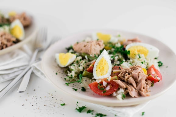Reissalat Nniçoise aus dem Dampfgarer.