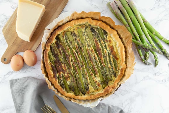 Spargel-Tarte aus dem Dampfgarer.