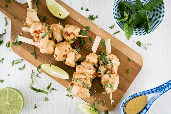 Poulet-Spiessli aus dem Dampfgarer.