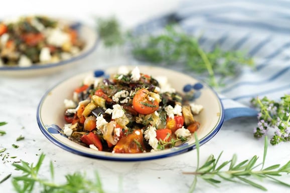 Grillgemüse-Salat aus dem Dampfgarer.